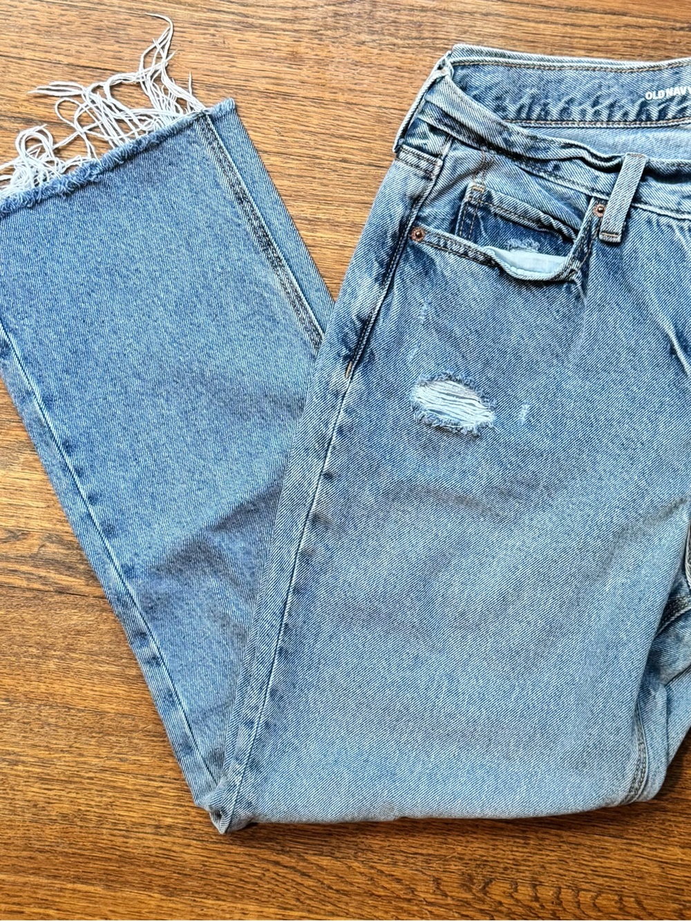 Old Navy Light Blue High-Rise Slouchy Straight Jeans, Women’s 8 tall